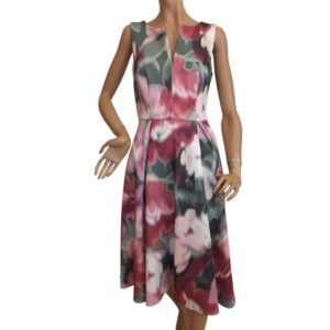 9891SK5 Swing Kleid A Form grün-rose Gr 36, 40 u 48