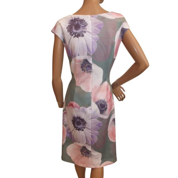 9893SK5 Swing Etui Kleid grün-rose Gr 38 u 40