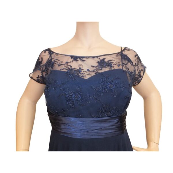 9894DK5 Abendkleid dunkelblau Gr 52