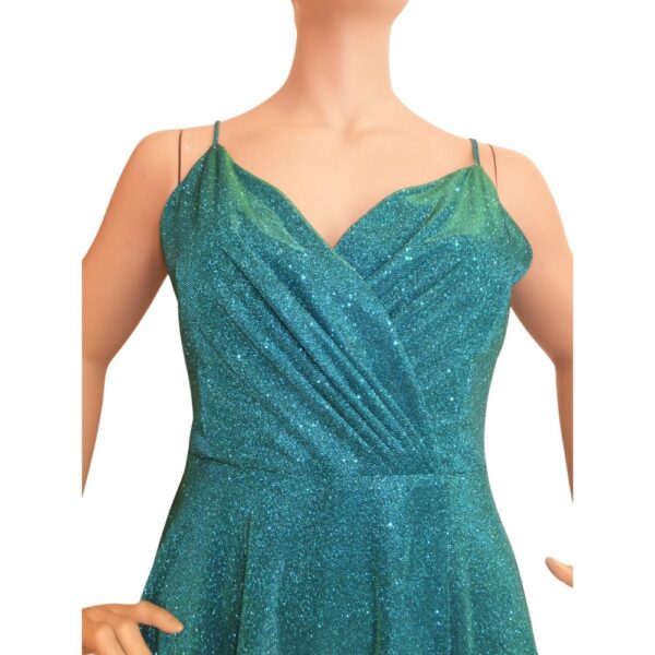 9896DK5 Abendkleid Glitzer grün Gr 46