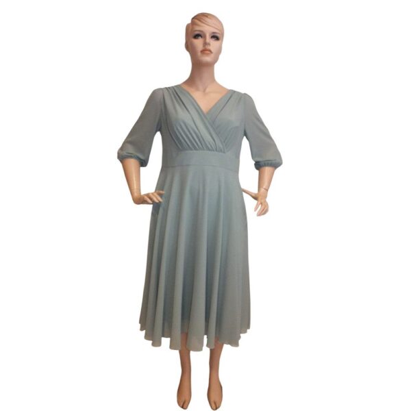 9895DK5 Langarm-Kleid Pistachio green Gr 48