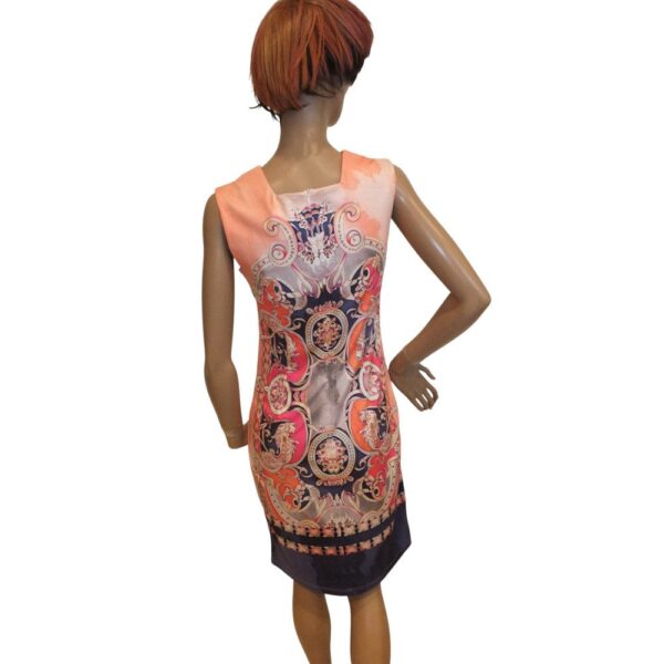 9911MK5 Missy Kleid orange-rot Gr 36, 38, u 42