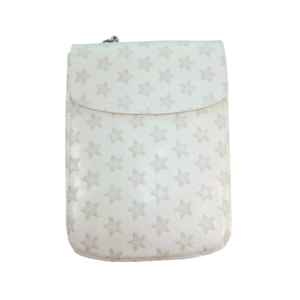 9919DT5 déqua Unikat Crossovertasche Sterne weiß