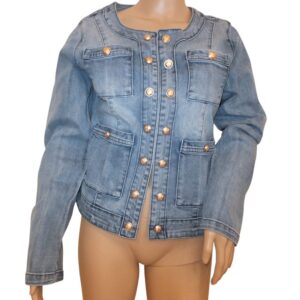 9906OJ5 Jeansjacke ohne Kragen Gr 36, 38, 40, 42 u 44