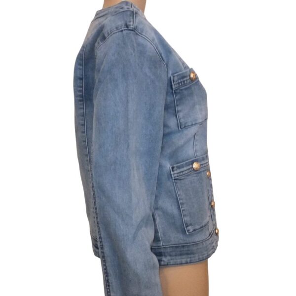 9906OJ5 Jeansjacke ohne Kragen Gr 36, 38, 40, 42 u 44