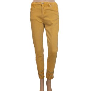 9905OH5 Jeanshose gelb mit Verzierung Gr 36, 38, 40, 42 u 44