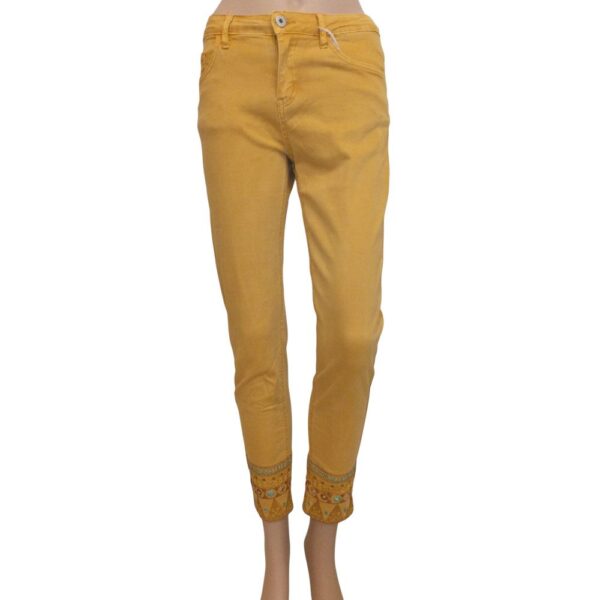 9905OH5 Jeanshose gelb mit Verzierung Gr 36, 38, 40, 42 u 44