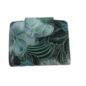 9929DG5B déqua G66 Unikat Geldbörse Blume grün-schwarz