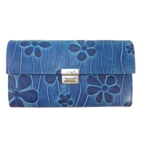9936DG5A  große déqua G9 Unikat Geldbörse Blume blau
