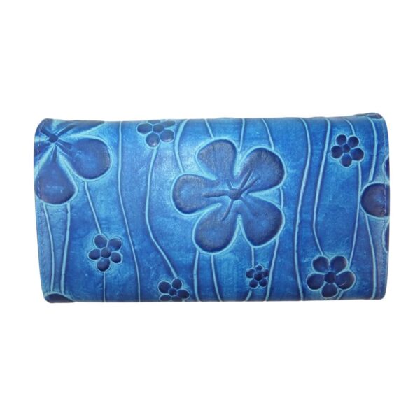 9936DG5A  große déqua G9 Unikat Geldbörse Blume blau
