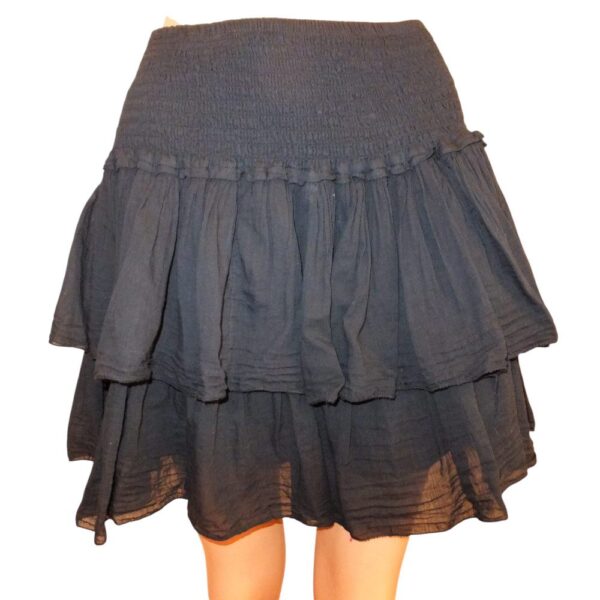 9948CR5 Stufen-Mini-Rock schwarz