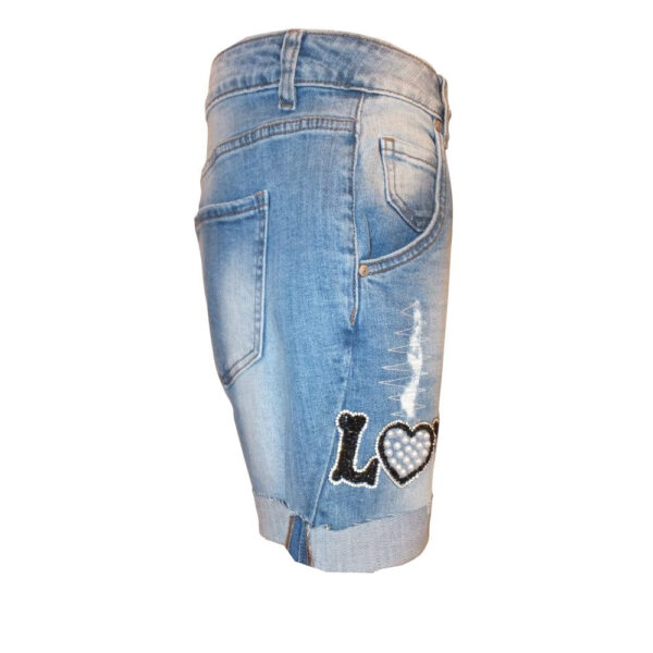 9943CH5 kurze Jeansshorts mit Verzierung Gr 38 u 42