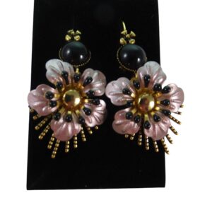 9974UO5 Ohrhänger rose-schwarz-gold