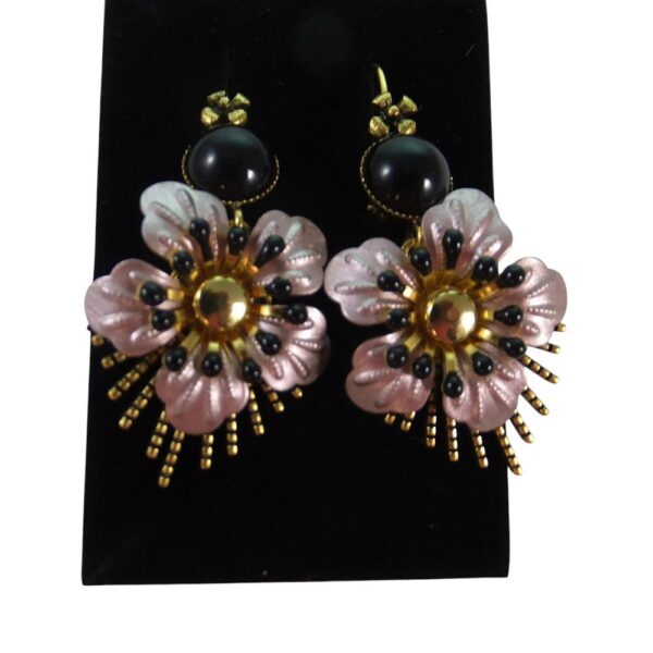 9974UO5 Ohrhänger rose-schwarz-gold