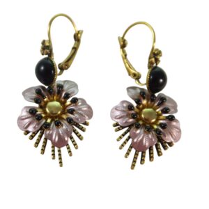 9974UO5 Ohrhänger rose-schwarz-gold