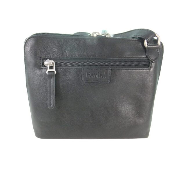 10001OT5 kleine Pavini Leder-Crossovertasche schwarz