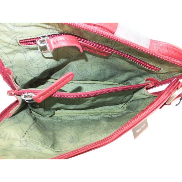 10002OT5 kleine Pavini Leder-Crossovertasche rot