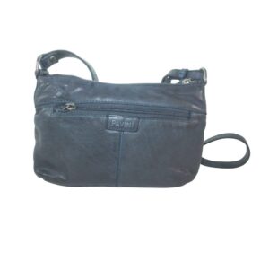 10008OT5 kleine Pavini Leder-Crossovertasche blau
