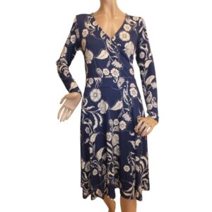 10012LK5 Lalamour Kleid blau-beige Gr 36 u 40